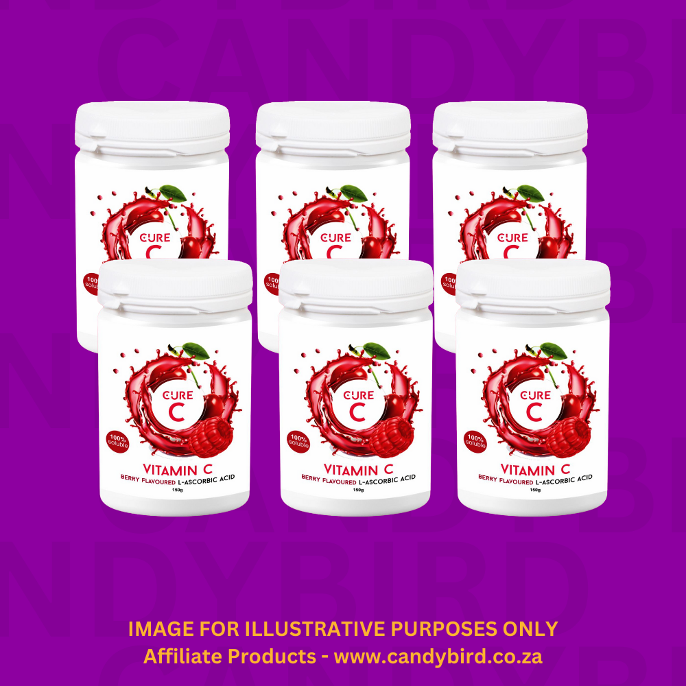 Reseller Pack - 6 x 150g Cure Immune Boost Vitamin C - Berry Flavored L-Ascorbic Acid