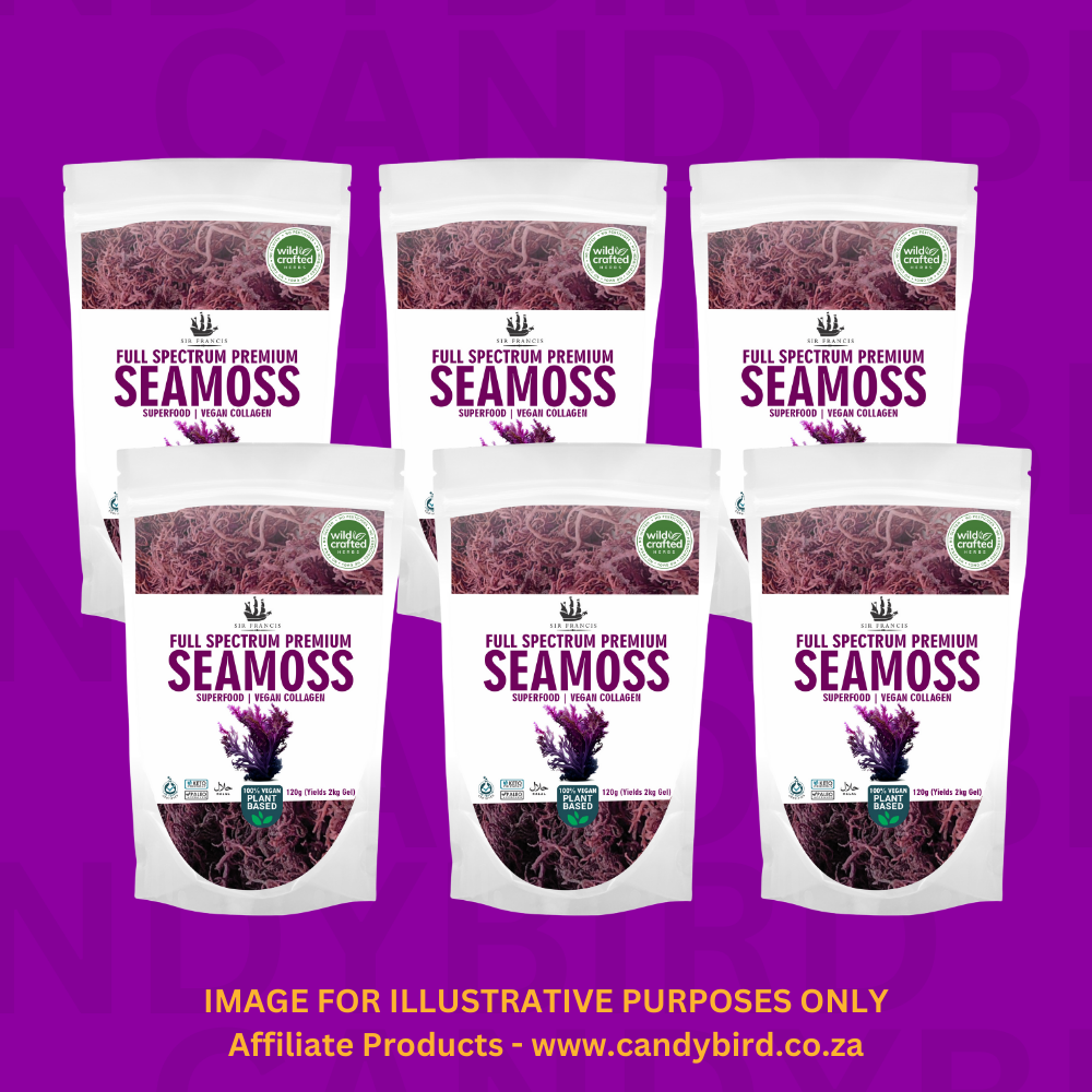 Reseller Pack - 6 x 120g Sir Francis Full Spectrum Premium Dried Seamoss - Vegan Collagen